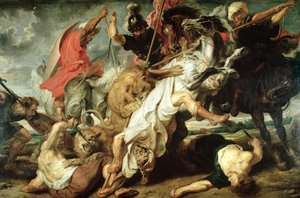 La caza del león de Peter Paul Rubens