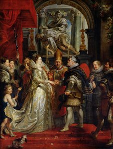 El matrimonio por poder de María de Médici (1573-1642) y Enrique IV (1573-1642) 5 de octubre de 1600, 1621-25 de Peter Paul Rubens