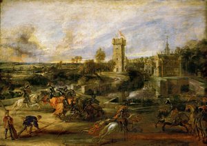 El Torneo (óleo sobre madera) de Peter Paul Rubens