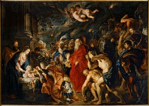 La adoración de los Reyes Magos (pintura sobre lienzo) de Peter Paul Rubens