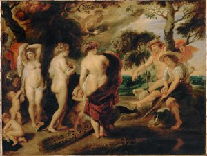El juicio de París (pintura sobre madera de roble) de Peter Paul Rubens