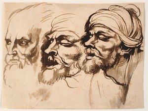 Tres cabezas de hombre de Peter Paul Rubens