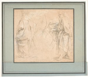 Dos estudios para San Andrés y un estudio para un sacerdote antiguo (¿Melquisedec?) de Peter Paul Rubens