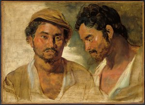 Dos estudios de un hombre, cabeza y hombros