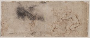 Venus Disarming Mars, Drapery Study (verso) de Peter Paul Rubens
