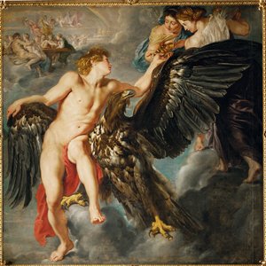 Zeus y Ganímedes (óleo sobre lienzo)