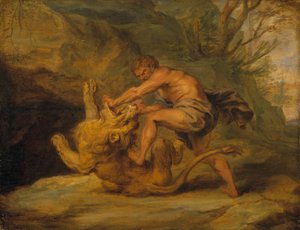 Sansón y el león, c.1640