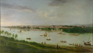 El Hospital Real desde la orilla sur del río Támesis de Peter Tillemans