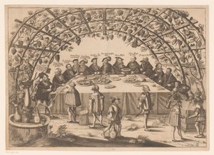 Banquete con los implicados en la Asociación Schmalkaldic de Peter Troschel
