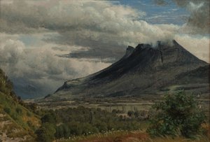 El macizo del Granier, vista tomada desde la Cluse de Chambéry 1850 Óleo sobre papel de Peter Vilhelm Carl Kyhn