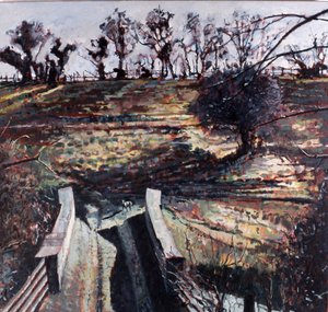 Puente y perro, 2000 (óleo sobre lienzo)