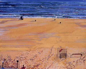 Desde la playa:Santa Mónica, 2003 (óleo sobre lienzo)