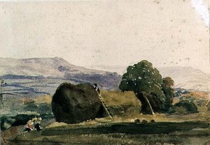 Paisaje con pajares de Peter de Wint