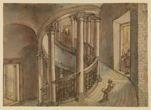 Escalera del Belvedere, de la Scala di Chiocciola de Bramante, en el Cortile di San Damaso, Vaticano