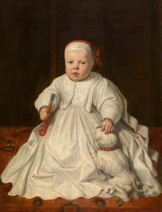 Retrato de un niño (óleo sobre lienzo, montado sobre madera) de Peter van Lint