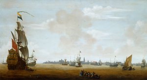 Vista de Ámsterdam desde el mar de Peter van den Velde