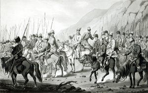 Diferentes tribus de cosacos rusos en orden de marcha, 1813