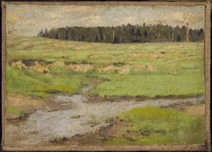 Paisaje en verano (óleo sobre lienzo) de Petr Ivanovic Petrovichev