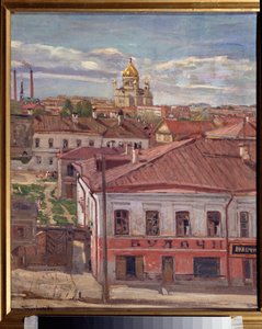 Vue de Moscou. Peinture de Pyotr Ivanovich Petrovichev (Piotr Petrovitchev) (1874-1947), huile sur toile, vers 1900. Arte ruso, siglo XX. Museo Estatal de Arte de la República de Carelia, Petrozavodsk (Rusia). de Petr Ivanovic Petrovichev