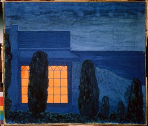 La maison Zhukovsky (Joukovsky), a Kuchuk Koy (Ucrania) - La casa de Zhukovsky en Kuchuk-Koy- Obra de Pyotr (Piotr, Petr) Savvich Utkin (Outkin) (1877-1934), témpera sobre lienzo, hacia 1915 - Arte ruso , siglo XX, simbolismo - Colección privada de Petr Savvic Utkin