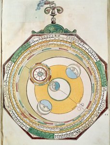 Tabla de movimientos de la Luna en relación con el Sol, de Astronomicum Caesareum de Petrus Apianus
