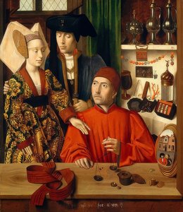Orfebre en su tienda de Petrus Christus
