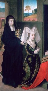 Isabel de Portugal con Santa Isabel, 1457-1460 de Petrus Christus