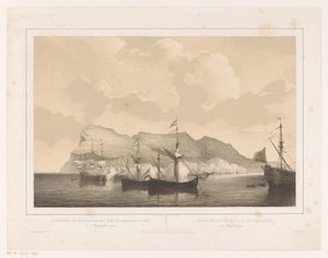 Captura de Gibraltar
La captura de Gibraltar por la flota anglo-holandesa el 3 de agosto de 1704 / La prise de Gibraltar par un flotte Anglo-Neerlandaise (título en el objeto) de Petrus Johannes Schotel