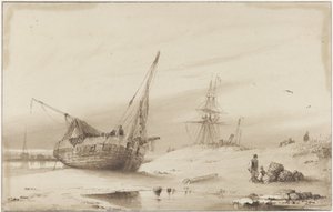 Barcos en la playa de Petrus Paulus Schiedges (I)