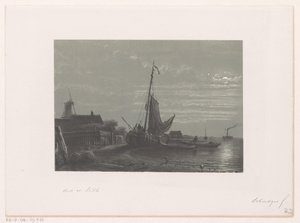 Velero en tierra firme a la luz de la luna de Petrus Paulus Schiedges (I)