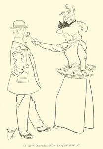 Caricatura de Phil May, de la década de 1890