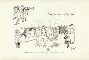 Invierno en Londres, patinaje en los Jardines de Kensington de Phil May
