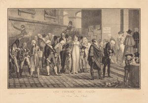 Las carreras de la mañana, o la puerta de un rico de Philibert-Louis Debucourt