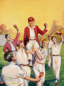 Niños jugando al cricket, héroe del partido