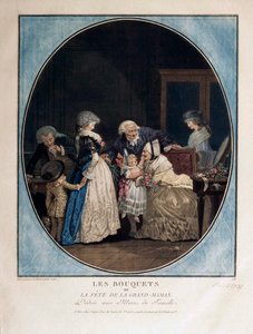Felicitaciones por el día del nombre de la abuela, 1788 de Philibert Louis Debucourt