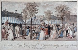 Paseo por el Jardín del Palacio Real - por Debucourt de Philibert Louis Debucourt