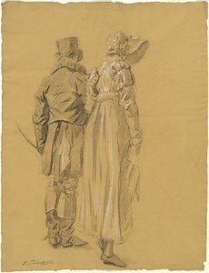 Una Pareja a la Moda Vista desde Atrás de Philibert d