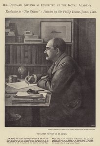 Retrato de Rudyard Kipling exhibido en la Real Academia (litografía)