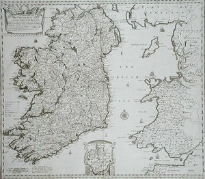 Un Epítome del Gran Levantamiento de Irlanda de Sir William Petty, grabado por Sutton Nicholls, publicado en 1689 de Philip (after) Lea