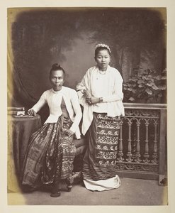Retrato de un hombre y una mujer birmanos, Fotógrafo: Klier, Colección Philip Adolphe Gladstone de Philip Adolphe Klier