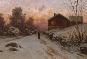 Paisaje invernal con casa de Philip Barlag