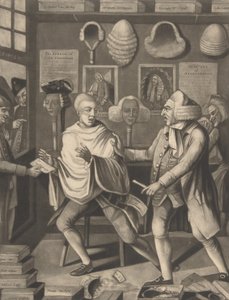 El Barbero Patriótico de Nueva York, o el Capitán en la Espuma, 14 de febrero de 1775 de Philip Dawe.