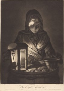 La mujer de las ostras de Philip Dawe after Henry Robert Morland