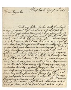 Carta autógrafa a Solomon Dayrolles, Blackheath, 25 de septiembre de 1754 de Philip Dormer Stanhope Chesterfield
