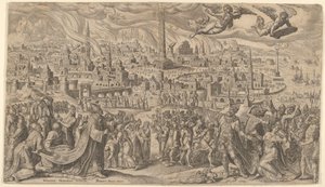 La caída de Babilonia, 1569 de Philip Galle