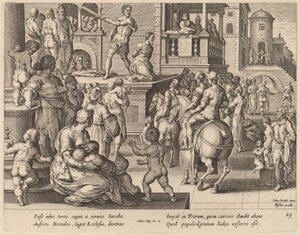 Decapitación de Santiago de Philip Galle after Jan van der Straet