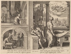 La visión de San Pedro de Philip Galle after Jan van der Straet