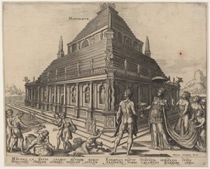 Mausoleo (La Tumba de Mausolo en Halicarnaso) de Philip Galle, after Maerten van Heemskerck