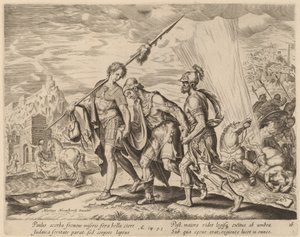 La conversión de San Pablo de Philip Galle after Maerten van Heemskerck