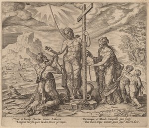 El Trabajador Diligente Unido con Cristo después de la Muerte de Philip Galle after Maerten van Heemskerck